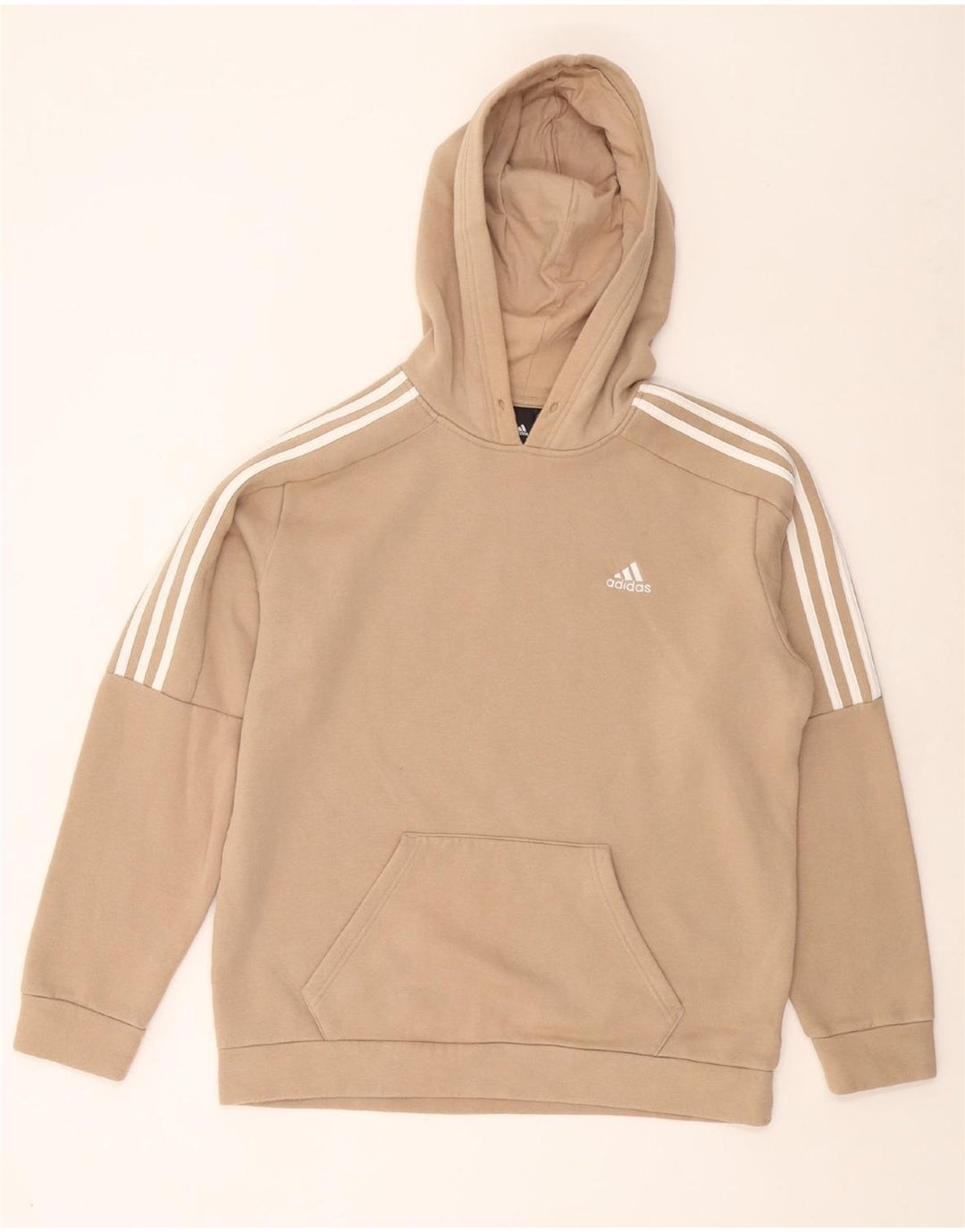 ADIDAS Mens Hoodie Jumper Médio Bege Algodão