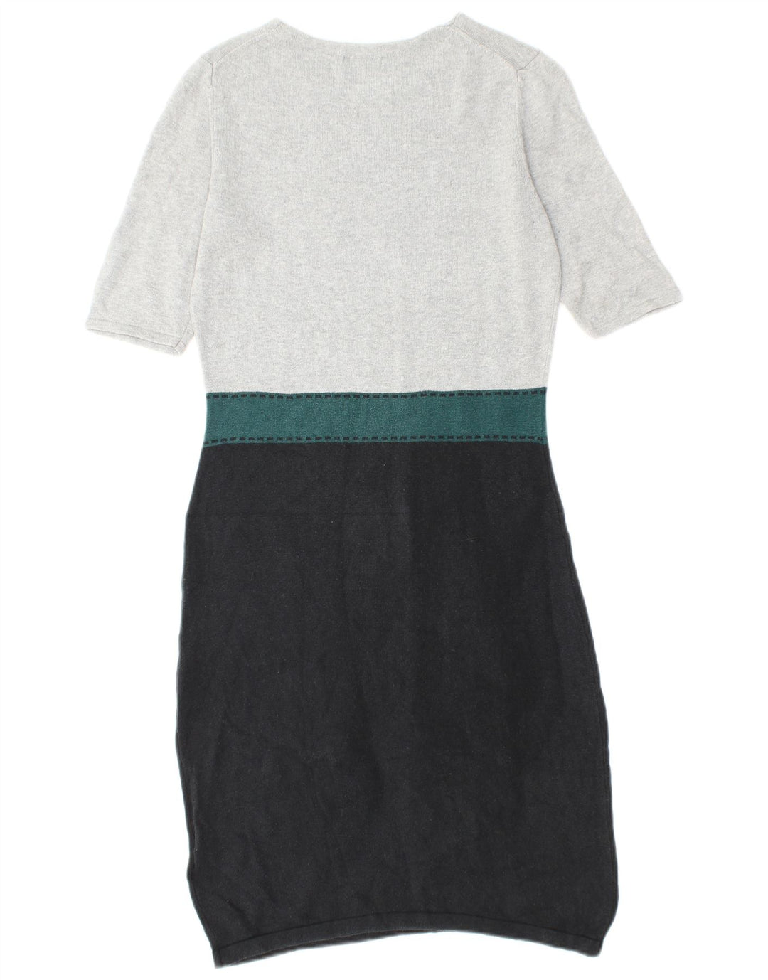 Vestido jumper feminino de manga curta HOBBS UK 10 pequeno cinza colorblock seda