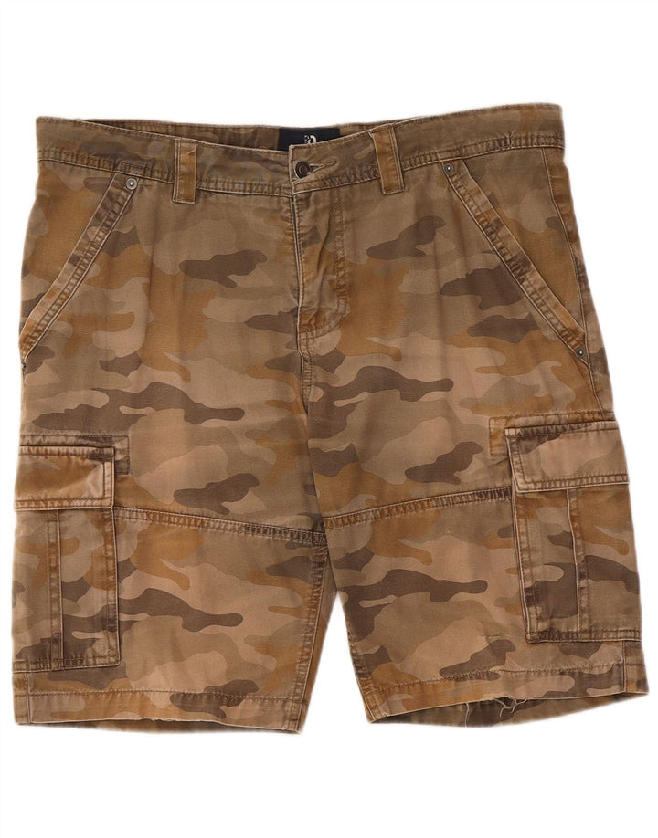 Shorts cargo masculino de ajuste regular da Dack IT 50 grande W36 marrom camuflagem