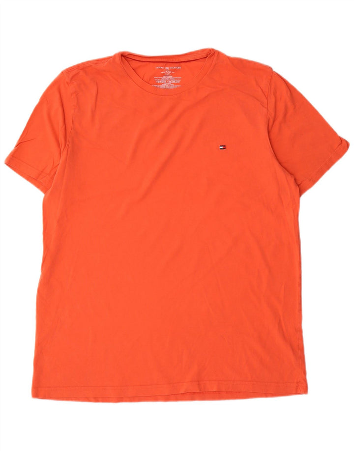 Camiseta masculina Tommy Hilfiger grande algodão laranja