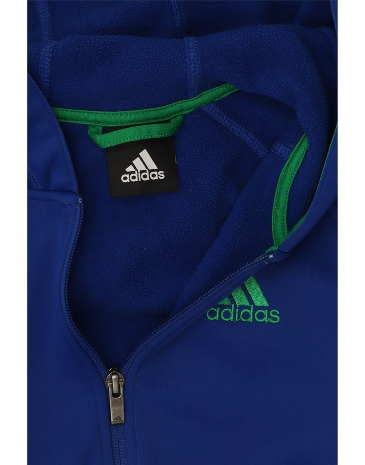 ADIDAS Meninos Zip Hoodie Sweater 10-11 Anos Azul Poliéster