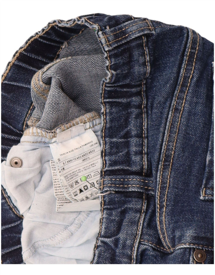 BENETTON Boys Justin Straight Jeans 6-7 Anos W22 L17 Azul Algodão