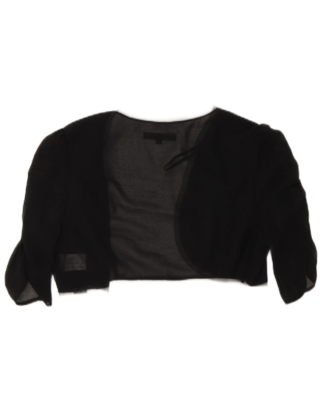 Bolero feminino Coast com manga 3/4 transparente Reino Unido 14 poliéster preto médio