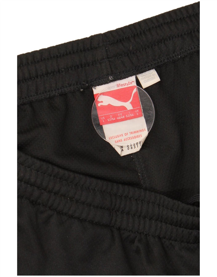 Calça de treino masculina PUMA grande poliéster colorblock preto