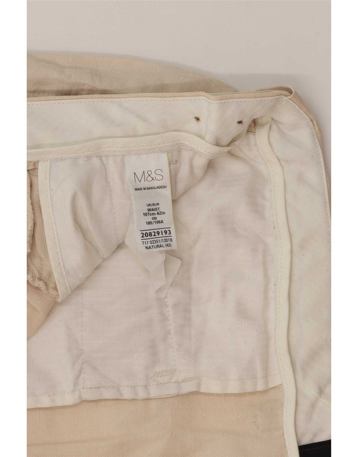 Shorts Chino Masculino Marks & Spencer W42 XL Linho Bege