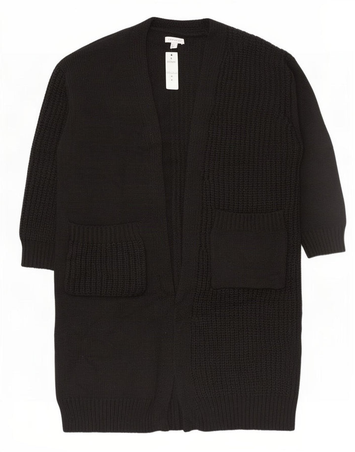 Topshop suéter feminino oversized longline cardigã UE 36/38 pequeno preto