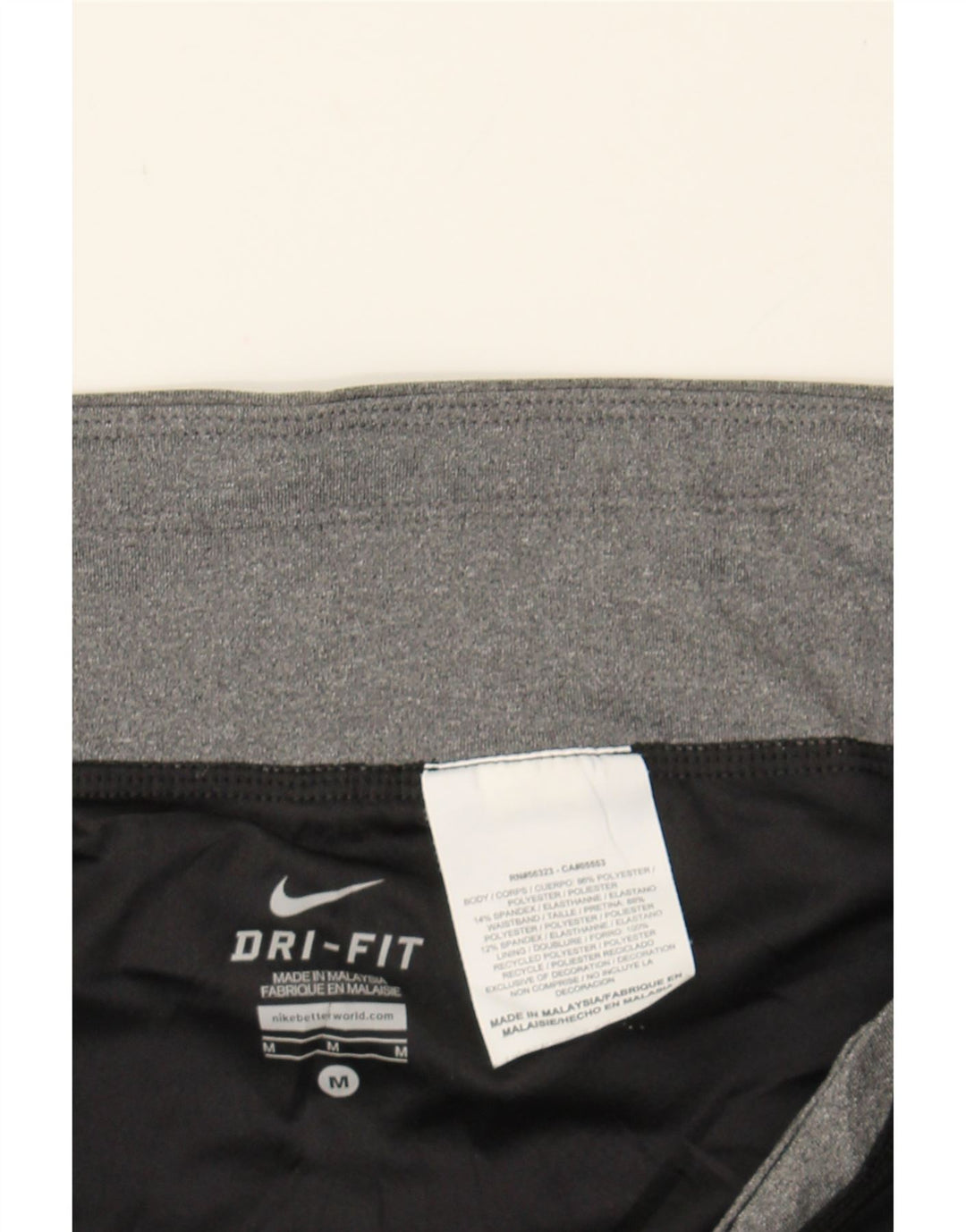 Shorts esportivos femininos NIKE Dri Fit UK 14 médio preto poliéster