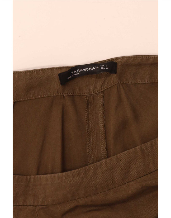 Calça capri feminina Zara grande W32 L24 cáqui