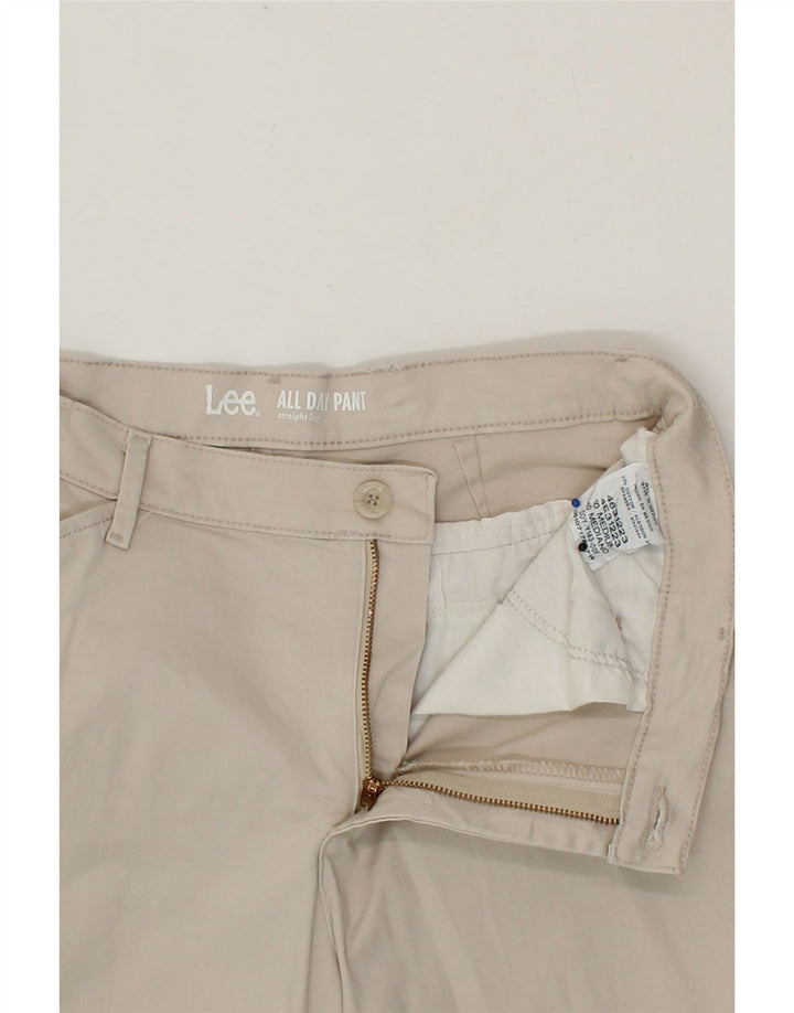 LEE Womens Straight Casual Trousers US 10 Large W32 L30 Beige Cotton Vintage Lee and Second-Hand Lee from Messina Hembry 