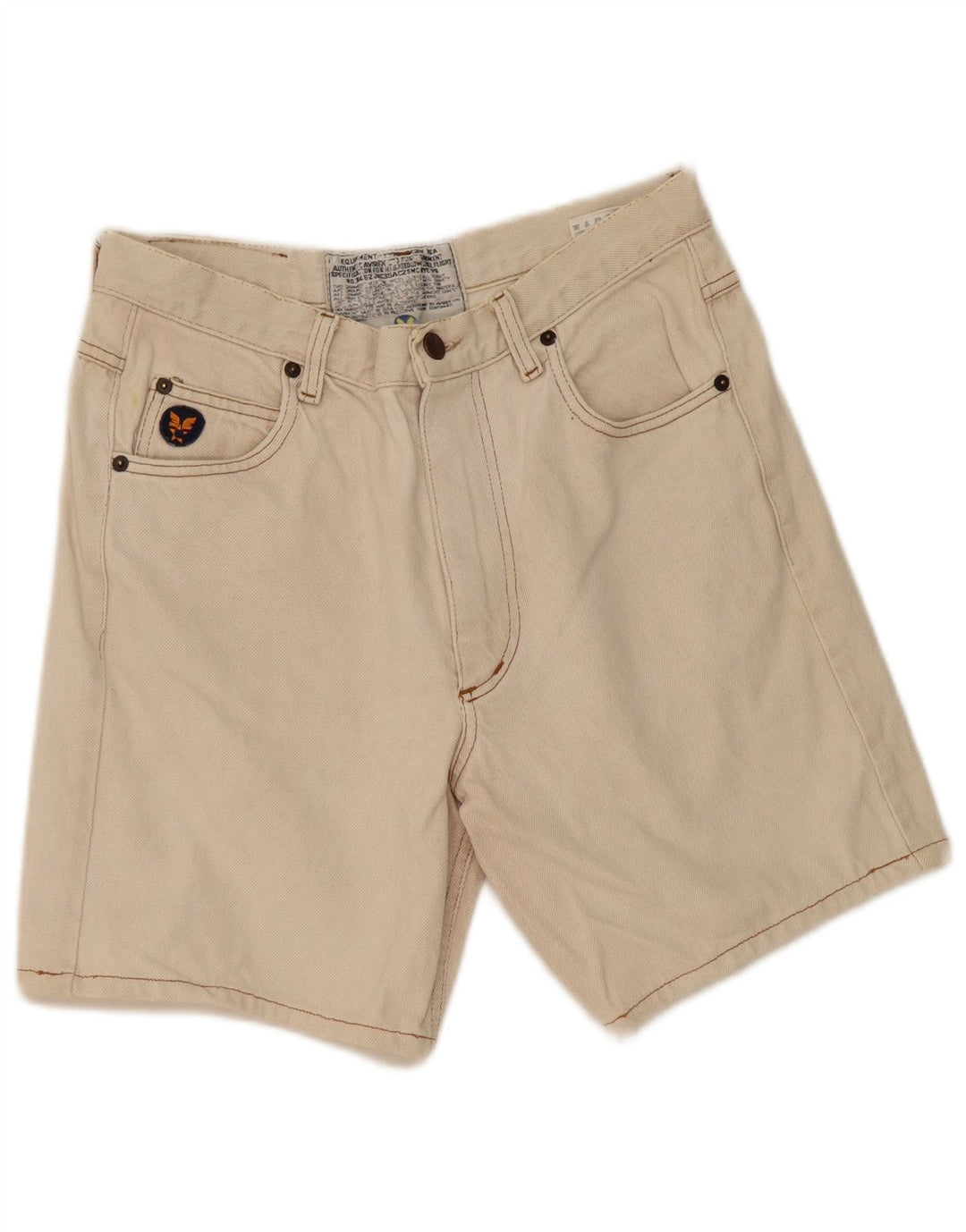 Shorts jeans feminino Avirex W31 médio algodão branco
