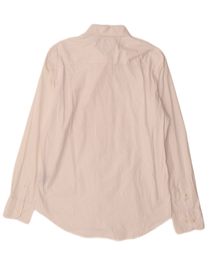 Camisa masculina TOMMY HILFIGER Custom Fit médio algodão branco