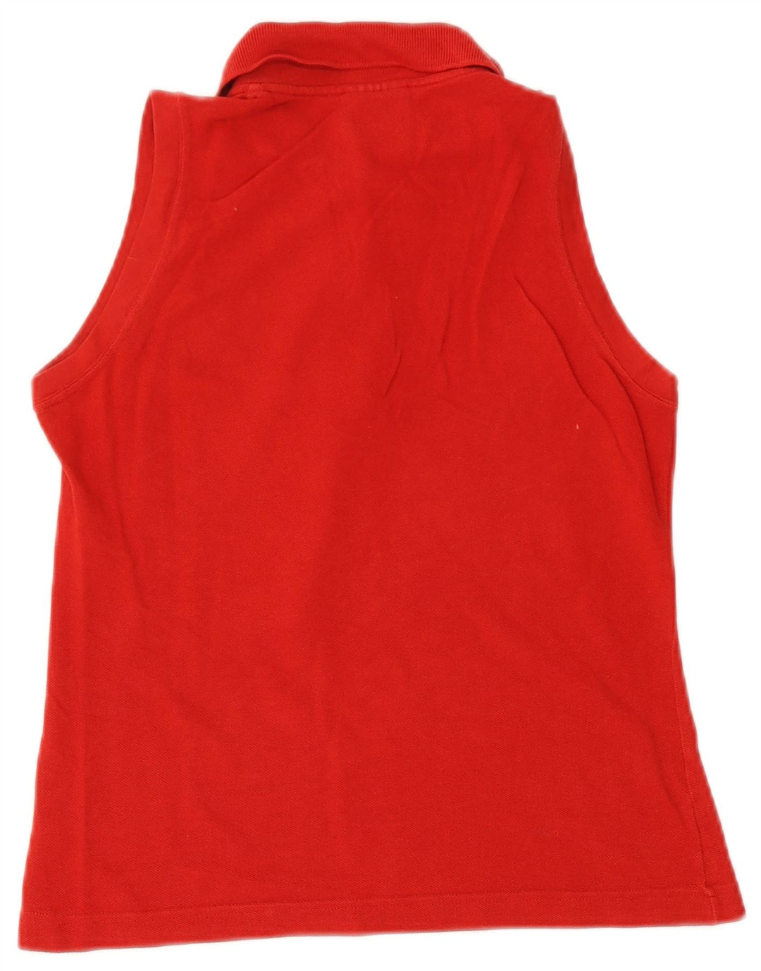 Camisa polo feminina sem mangas Lacoste tamanho 38 algodão vermelho médio