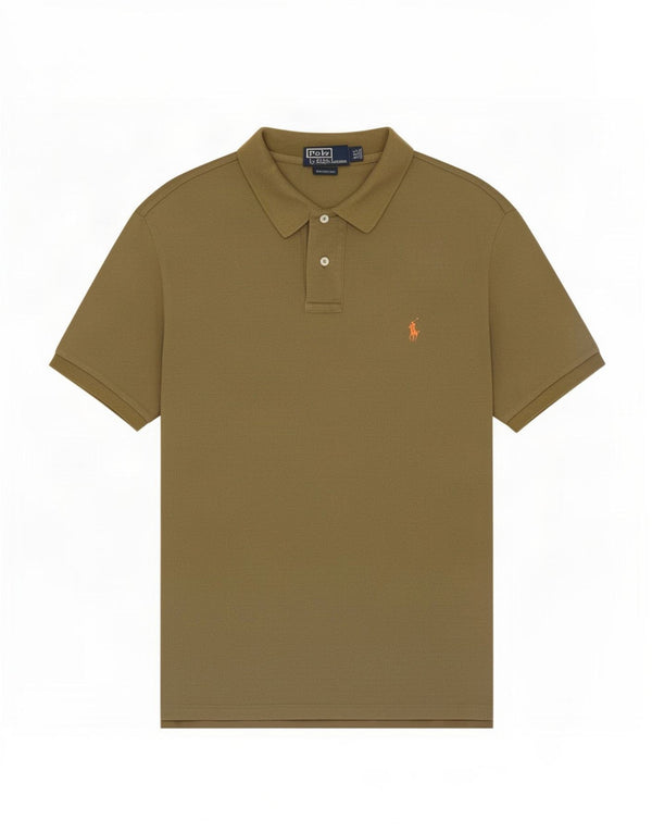 Camisa polo masculina Polo Ralph Lauren de ajuste personalizado 2XL algodão cáqui