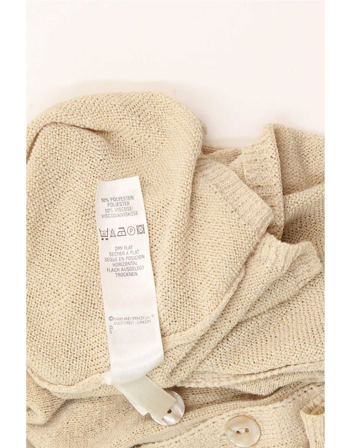 Suéter feminino Marks & Spencer St. Michael Cardigan Reino Unido 12 médio bege