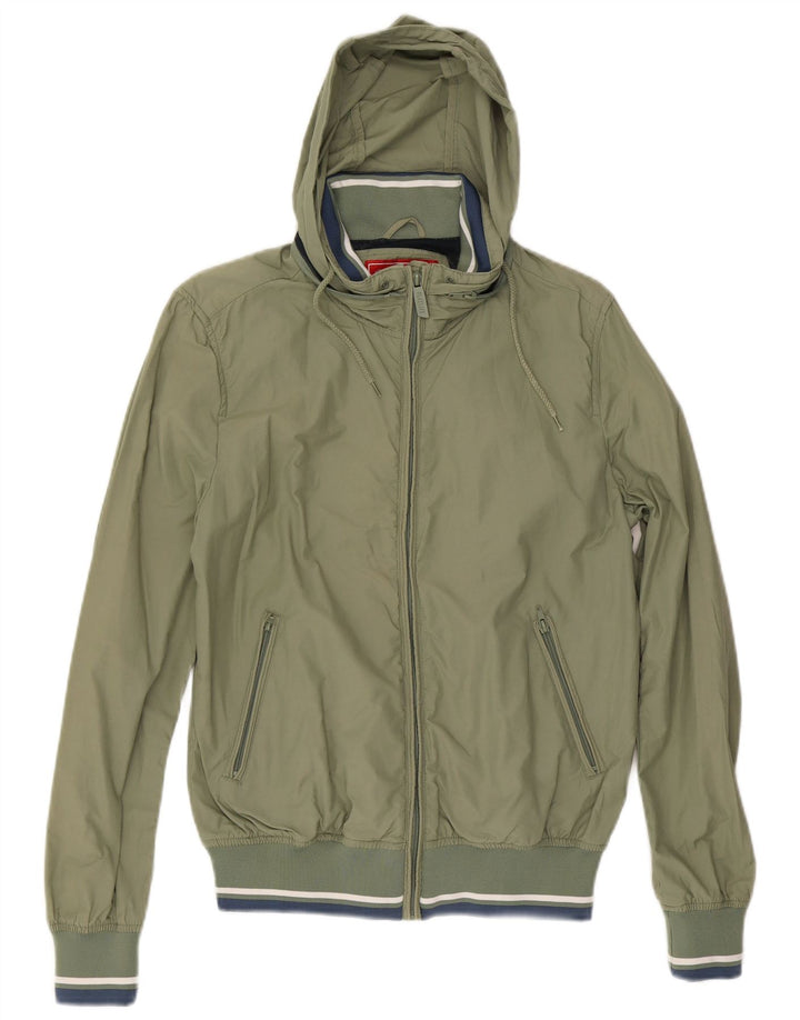 Jaqueta bomber masculina com capuz Playlife UK 38 verde médio