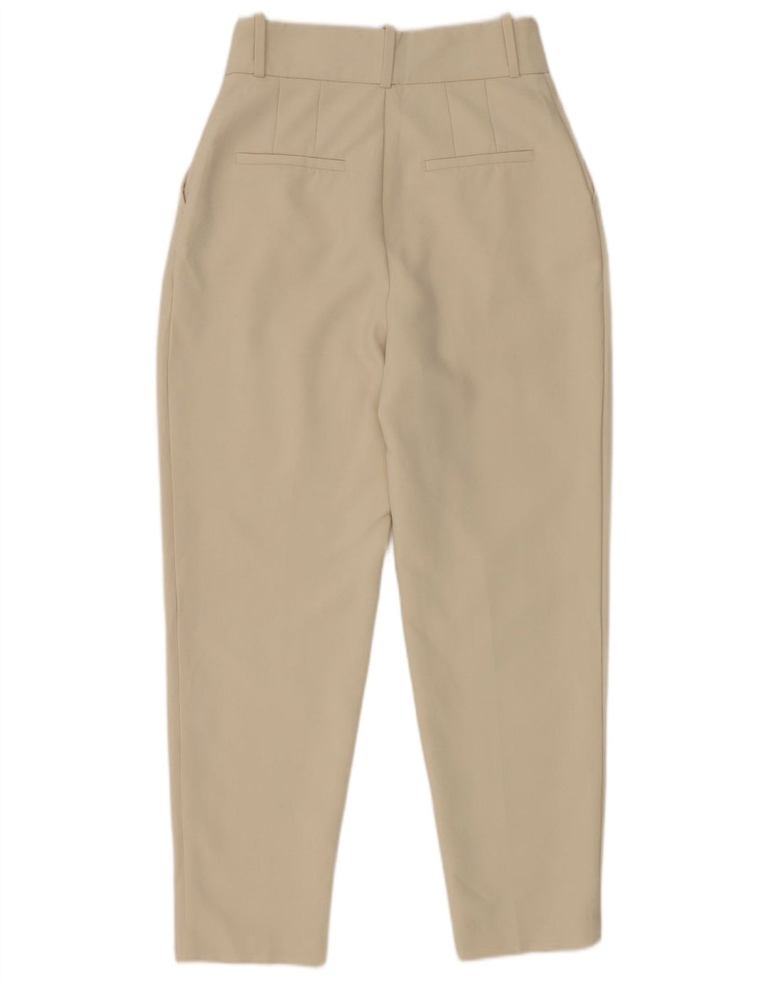 Zara Calça feminina afunilada pequena W26 L27 poliéster branco