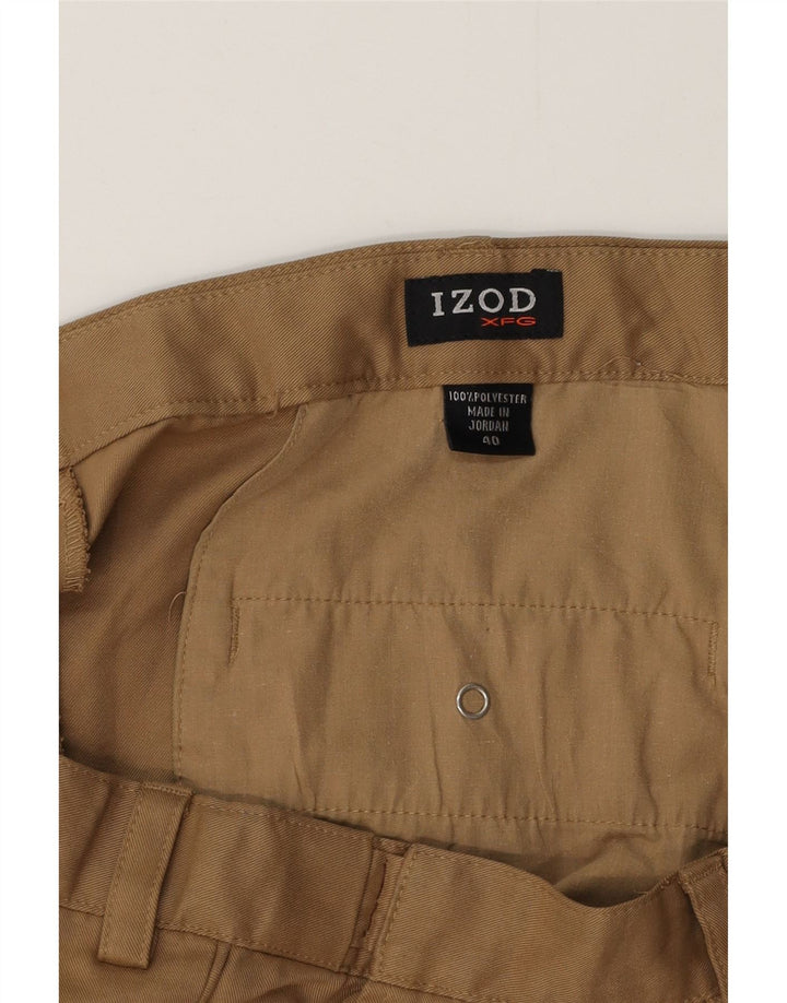 IZOD Mens Pegged Chino Shorts W40 XL Poliéster Bege