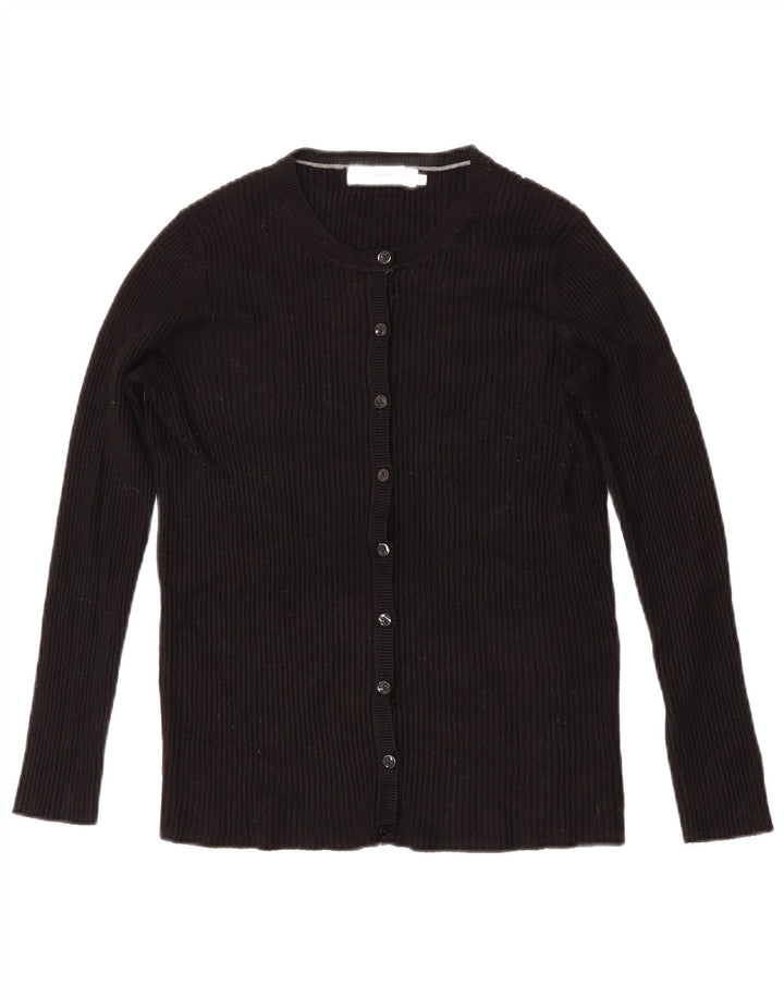 Suéter cardigã feminino John Lewis Reino Unido 14 viscose preta média