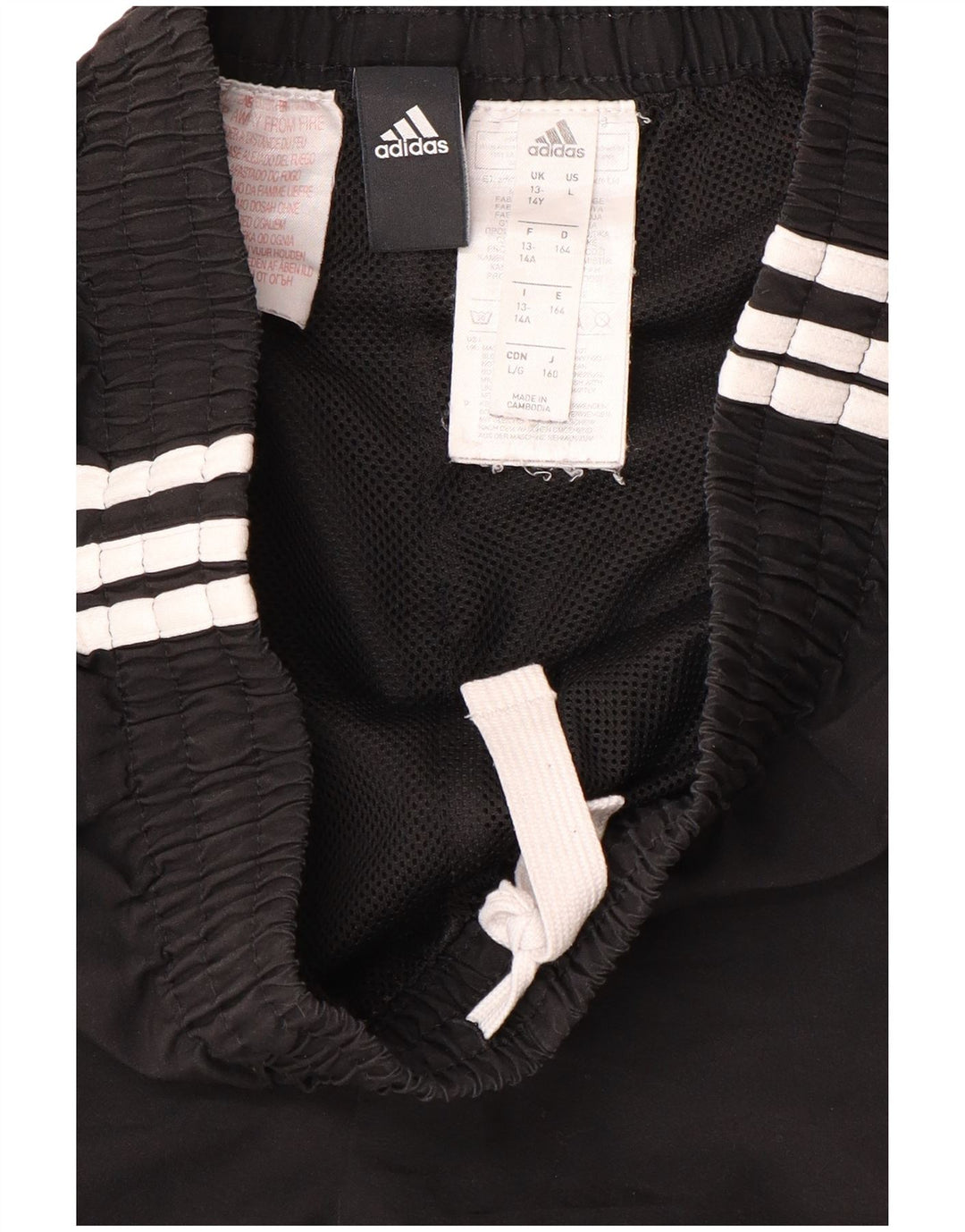 Shorts esportivos masculinos ADIDAS 13-14 anos preto poliéster