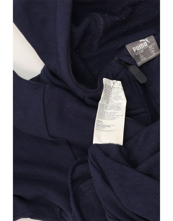Suéter masculino Puma com capuz e zíper médio azul marinho algodão