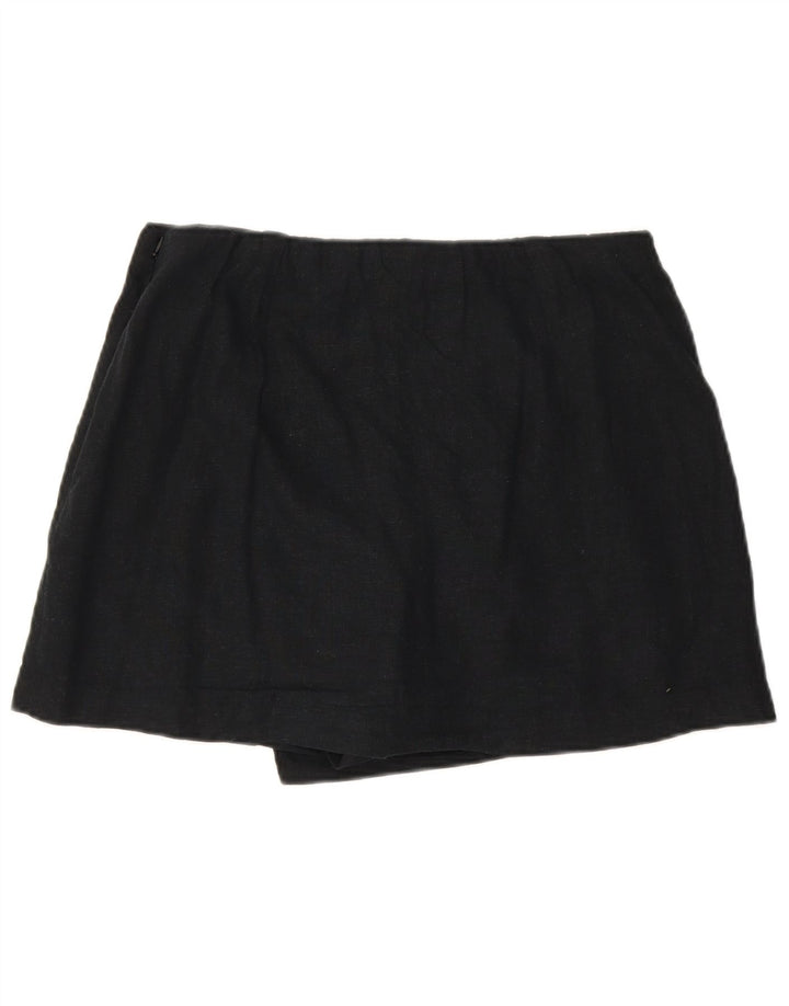 Skort feminino Abercrombie & Fitch UK 12 médio preto linho
