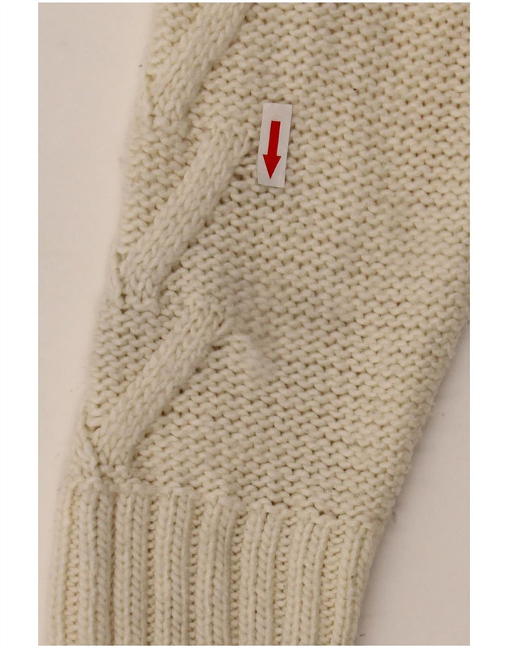 Suéter feminino Marks & Spencer com gola tartaruga Reino Unido 16 grande off white