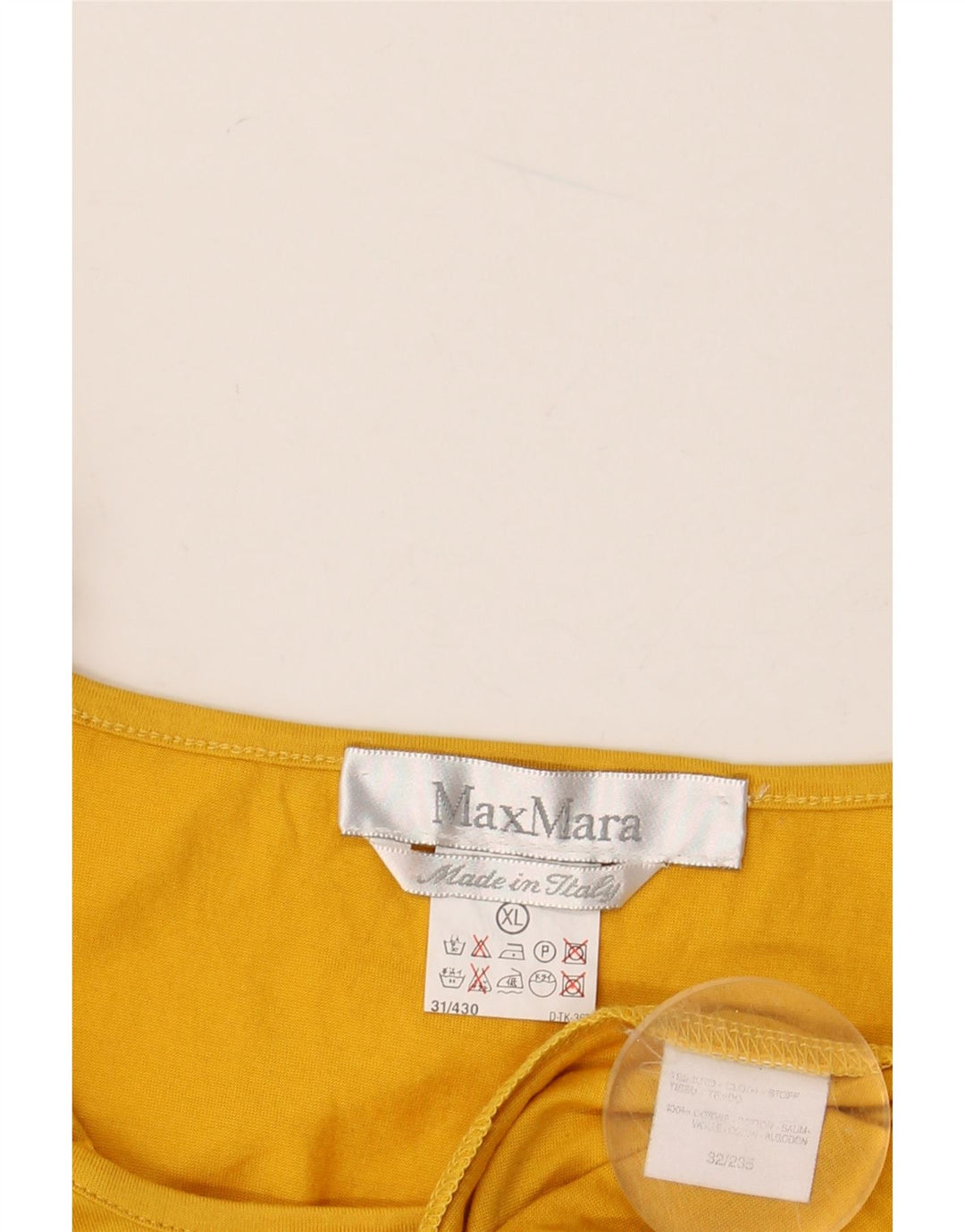 Top colete feminino MAX MARA UK 18 XL algodão amarelo
