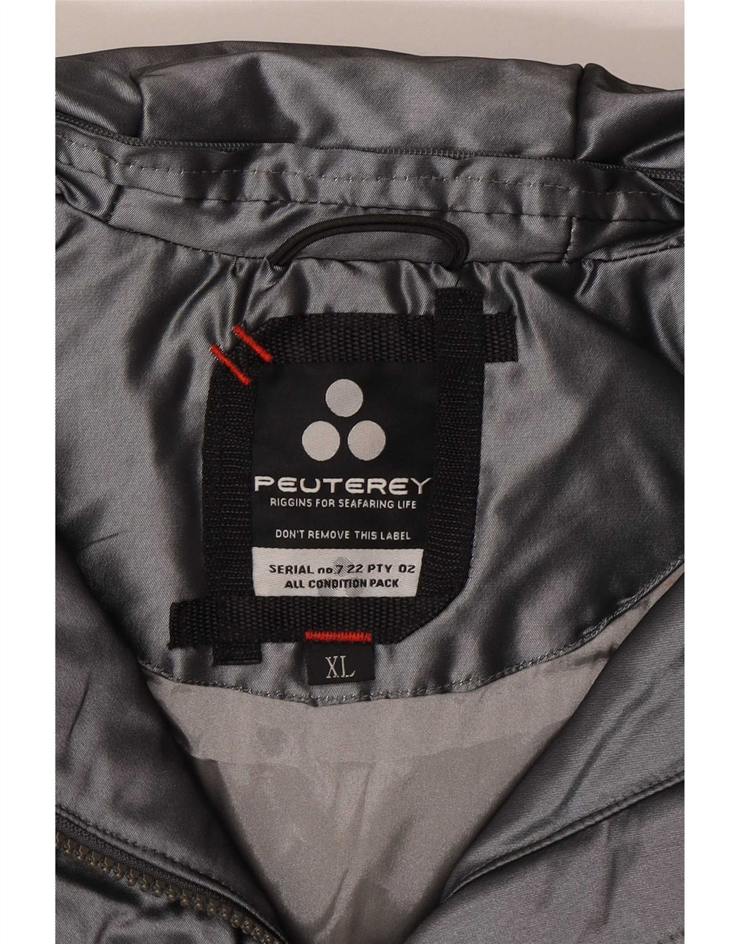 Jaqueta corta-vento feminina PEUTEREY com capuz UK 18 XL prata poliéster