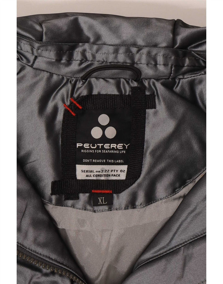 Jaqueta corta-vento feminina PEUTEREY com capuz UK 18 XL prata poliéster