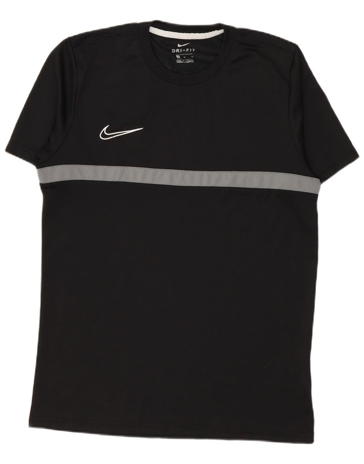 Camiseta masculina Nike Dri Fit Top médio preto colorblock poliéster
