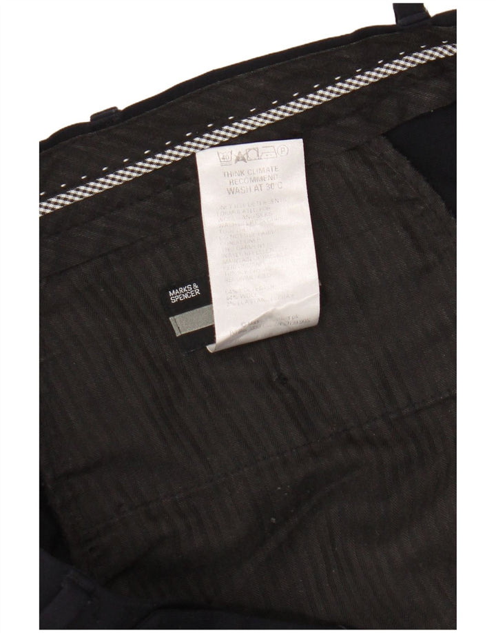 Calça masculina Marks & Spencer Pegged Suit W36 L33 azul marinho poliéster
