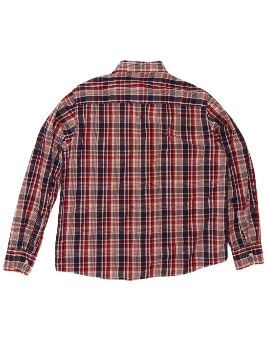 Camisa masculina LEVI'S grande xadrez vermelha de algodão