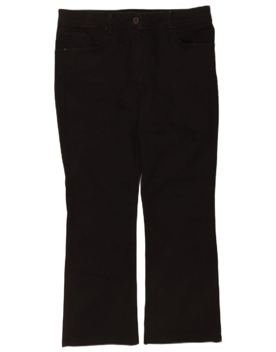 Calça jeans feminina Marks & Spencer Bootcut Reino Unido 16 grande W34 L26 algodão preto