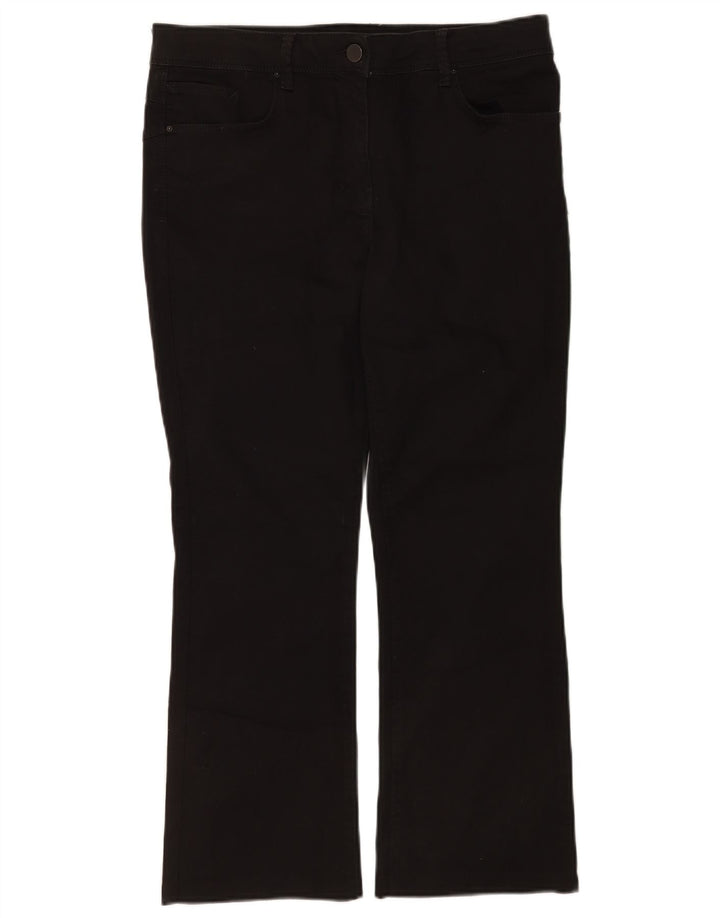 Calça jeans feminina Marks & Spencer Bootcut Reino Unido 16 grande W34 L26 algodão preto