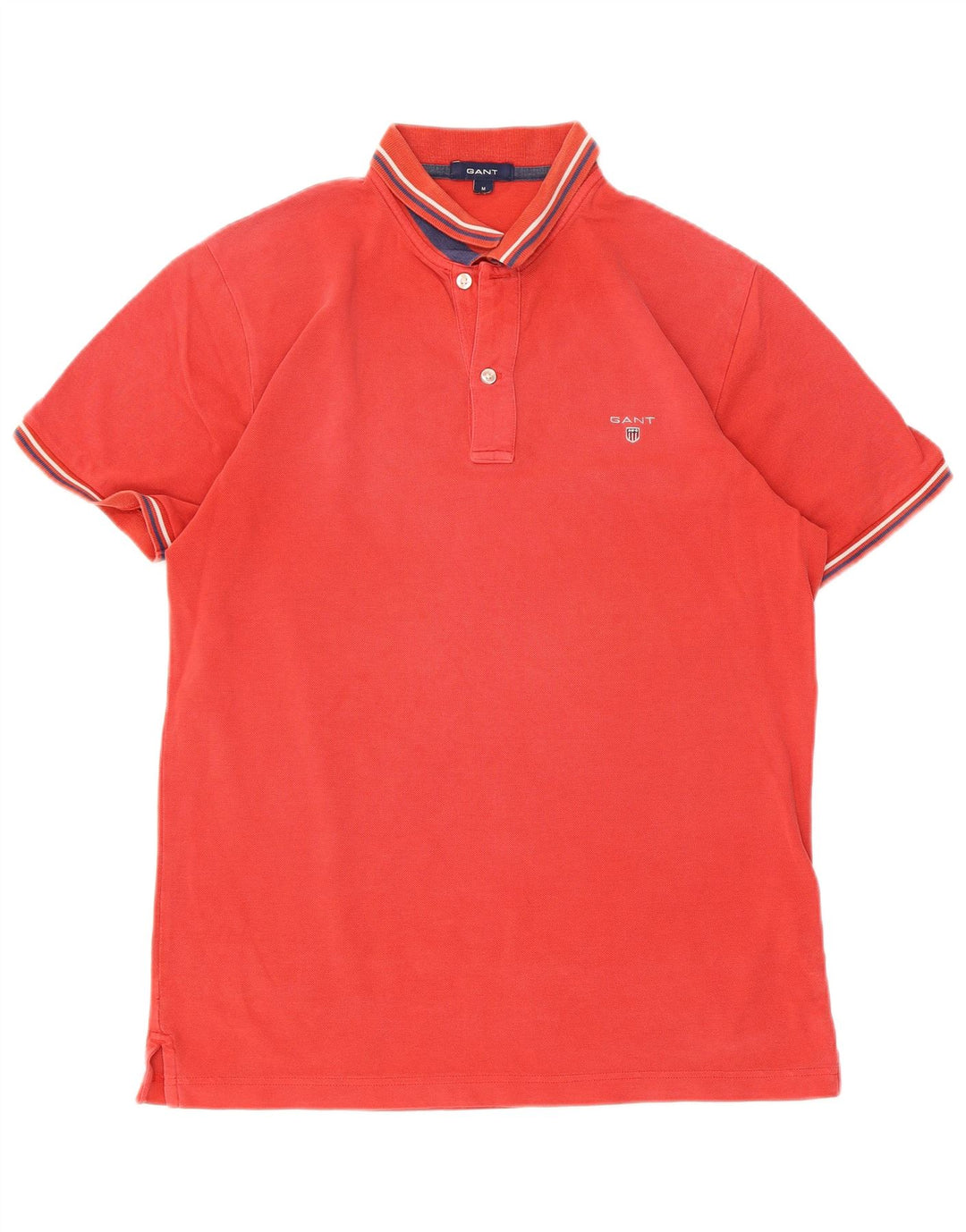 Camisa polo masculina Gant de algodão listrado vermelho médio
