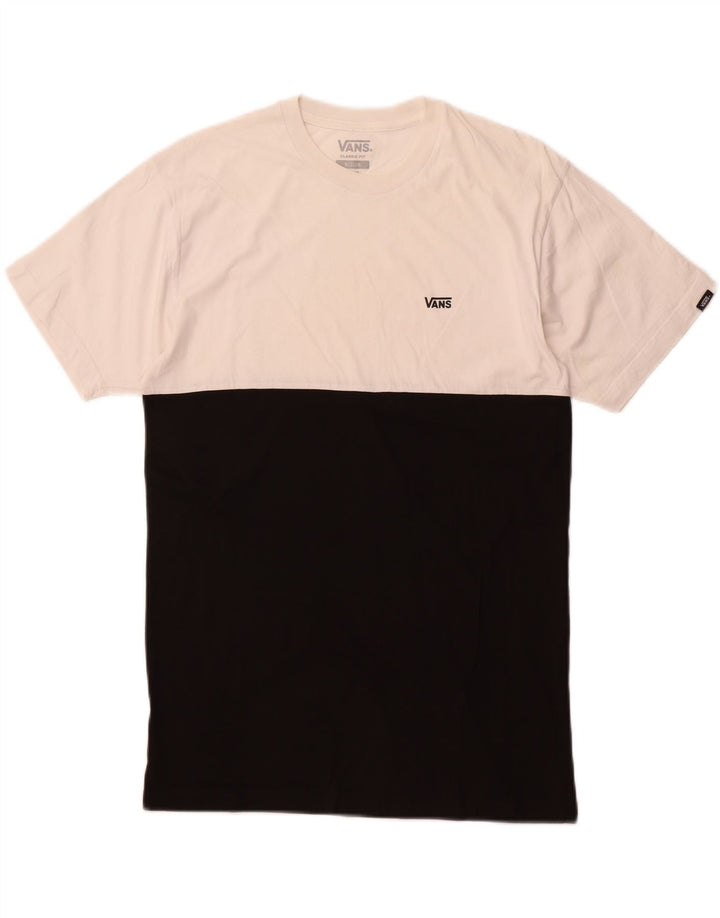 Camiseta masculina VANS Classic Fit Top médio branco colorblock