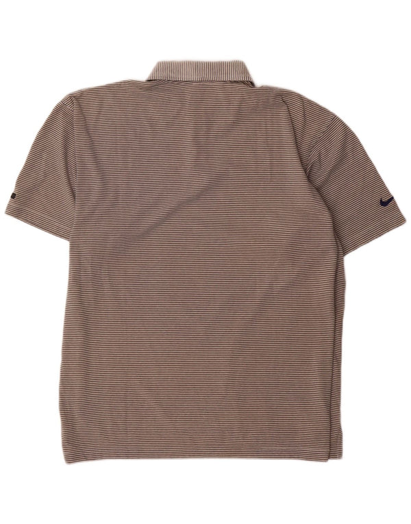 Camisa polo masculina Nike 2XL algodão listrado cinza