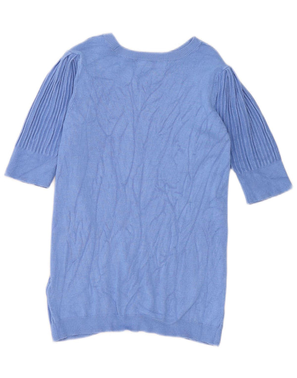Suéter feminino Marks & Spencer com gola canoa Reino Unido 8 pequeno azul