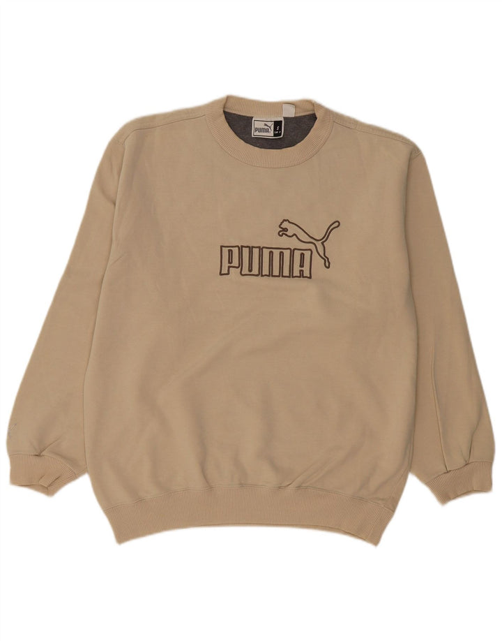 PUMA Mens Graphic Moletom Jumper Pequeno Bege