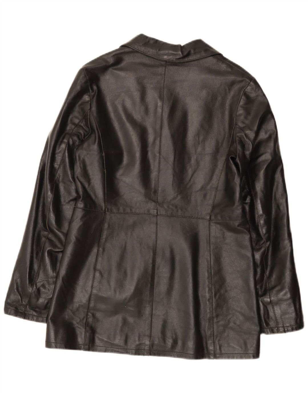 Jaqueta de couro feminina vintage IT 42 couro preto médio