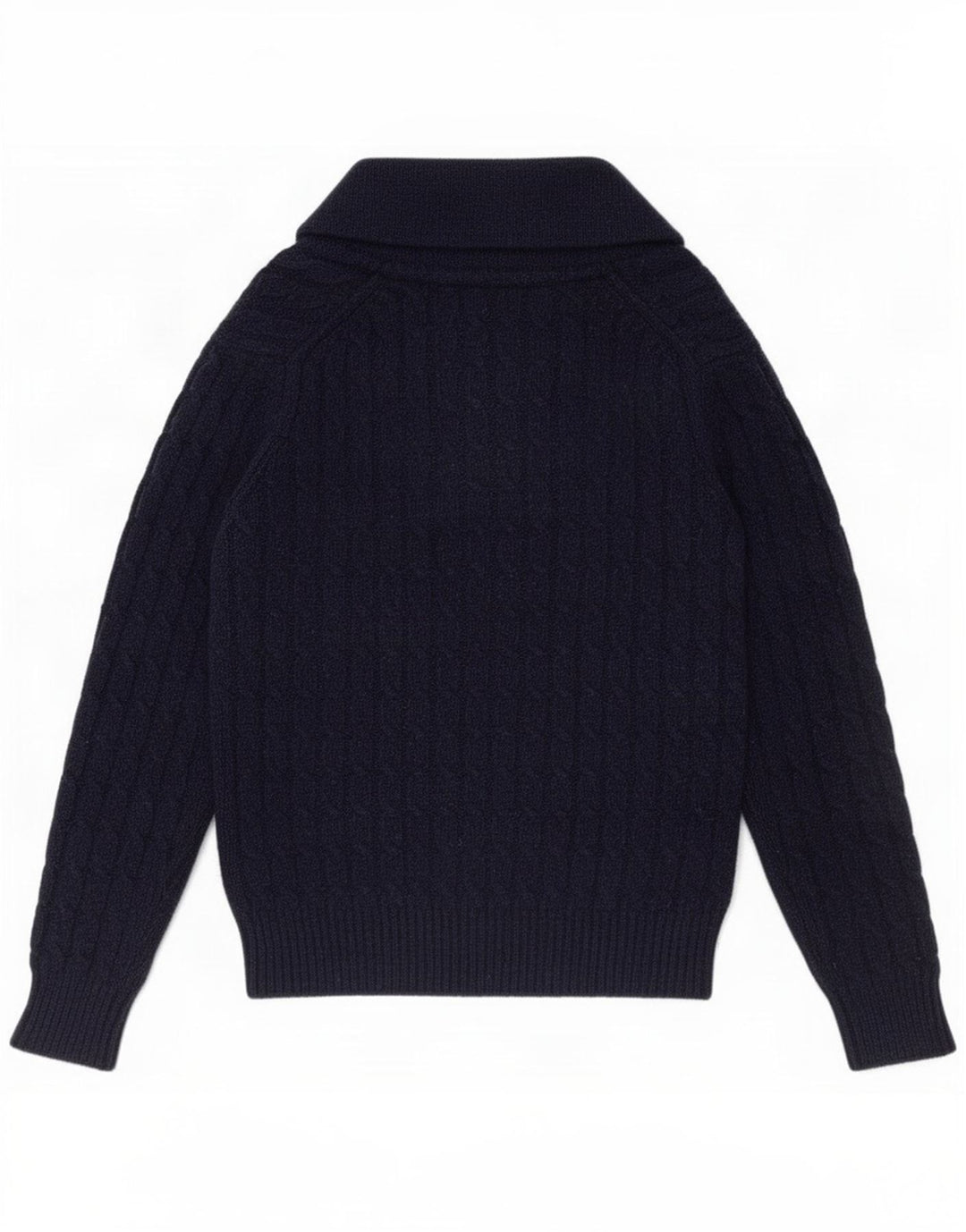Suéter masculino Lyle & Scott com gola xale de lã azul marinho médio