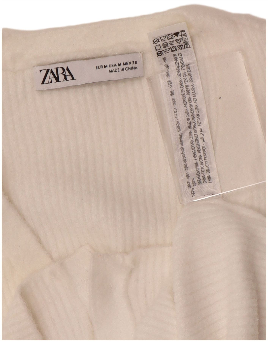 Suéter Zara feminino crop cardigan Reino Unido 12 médio branco nylon