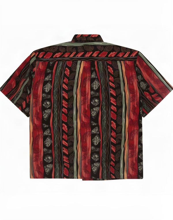 Camisa masculina de manga curta Ivy Crew 2XL poliéster floral Borgonha