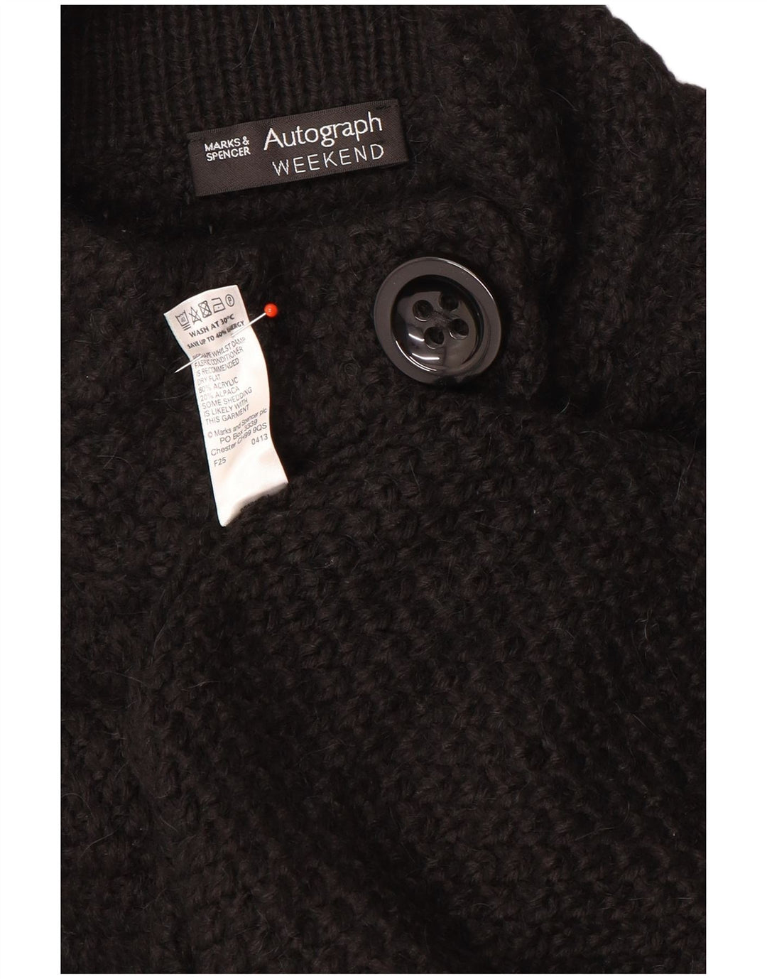 Suéter feminino Marks & Spencer Autograph Cardigan Reino Unido 14 médio preto