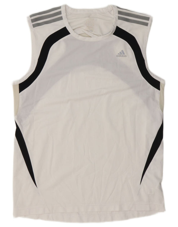 Adidas Mens Clima 365 Vest Top Médio Branco Colourblock Poliéster