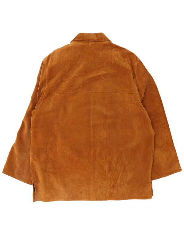Jaqueta masculina vintage de camurça UK 42 XL couro bege
