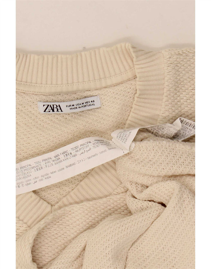 Zara Mens Vest Tank Top Médio Off White Algodão