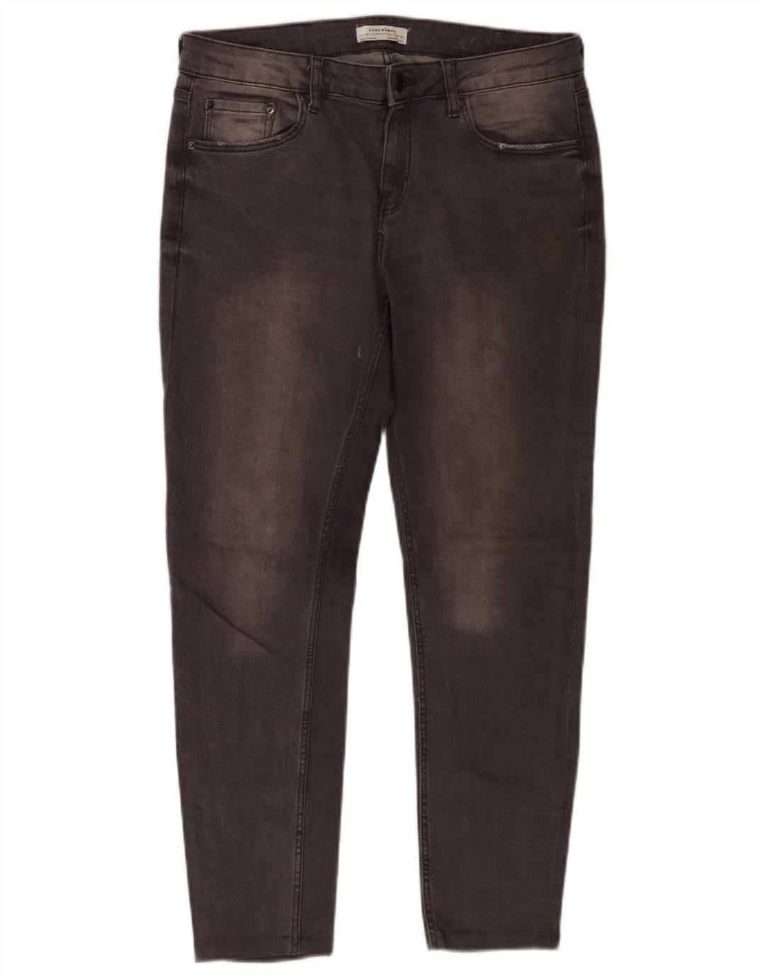 Calça jeans feminina Zara EU 40 médio W30 L25 algodão cinza