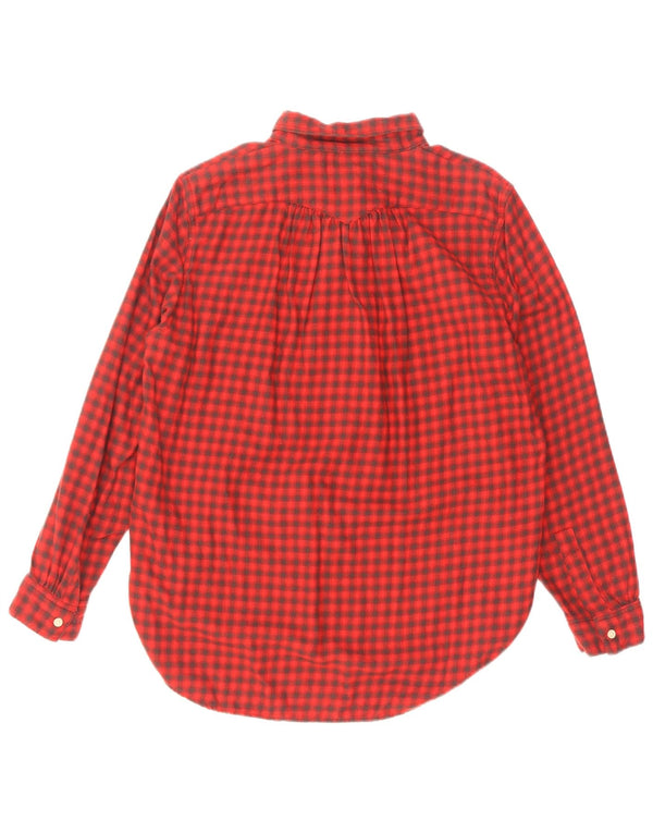 Camisa pulôver feminina de flanela Levi's UK 16 grande algodão vermelho guingão