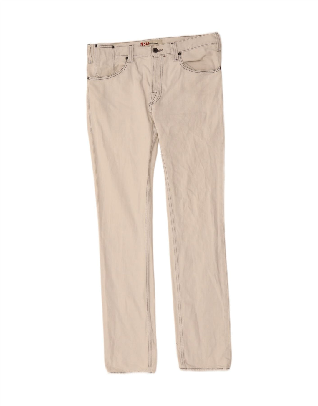 LEVI'S Mens 513 Skinny Jeans W36 L35 White Vintage Levi's and Second-Hand Levi's from Messina Hembry 